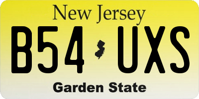 NJ license plate B54UXS