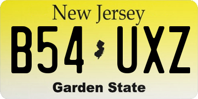 NJ license plate B54UXZ