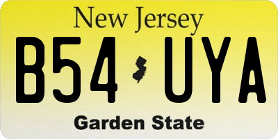 NJ license plate B54UYA