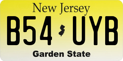 NJ license plate B54UYB