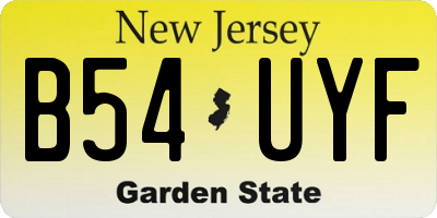 NJ license plate B54UYF