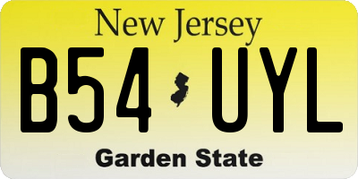 NJ license plate B54UYL