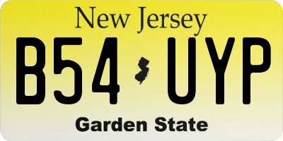NJ license plate B54UYP