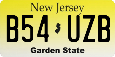 NJ license plate B54UZB
