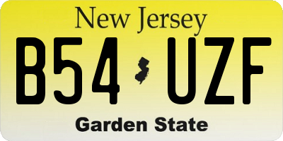 NJ license plate B54UZF