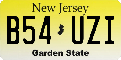 NJ license plate B54UZI