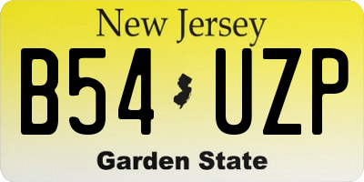 NJ license plate B54UZP