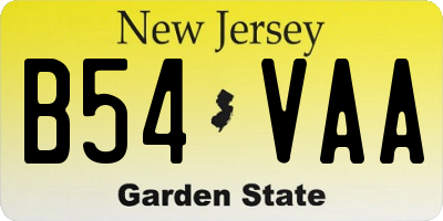 NJ license plate B54VAA