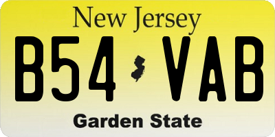 NJ license plate B54VAB