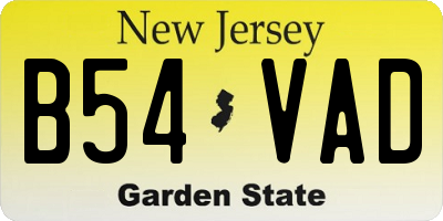 NJ license plate B54VAD