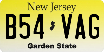 NJ license plate B54VAG