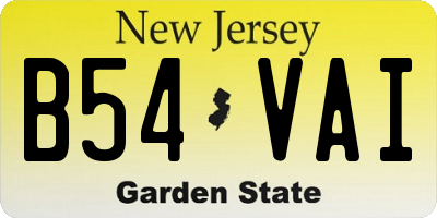 NJ license plate B54VAI