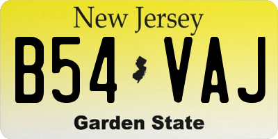 NJ license plate B54VAJ