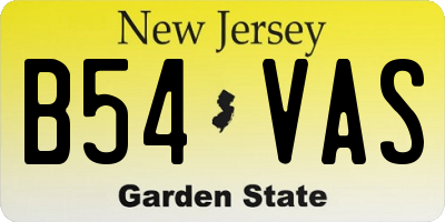 NJ license plate B54VAS