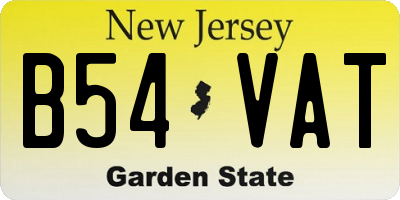NJ license plate B54VAT