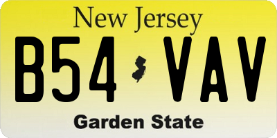 NJ license plate B54VAV