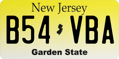 NJ license plate B54VBA