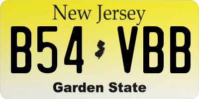 NJ license plate B54VBB