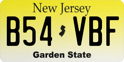 NJ license plate B54VBF
