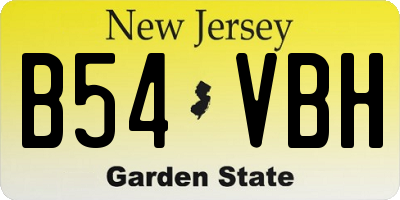 NJ license plate B54VBH