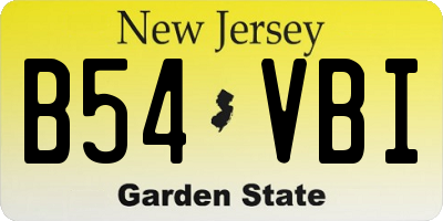 NJ license plate B54VBI