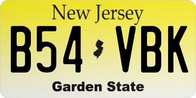 NJ license plate B54VBK