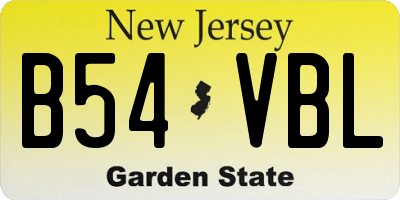 NJ license plate B54VBL