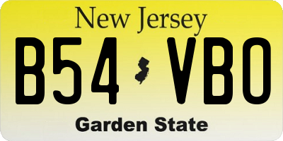 NJ license plate B54VBO