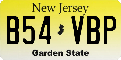NJ license plate B54VBP