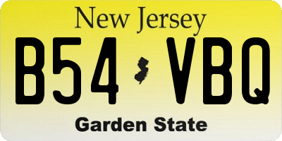 NJ license plate B54VBQ