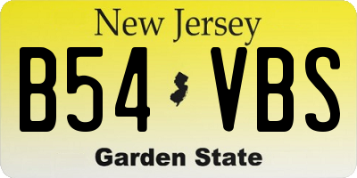 NJ license plate B54VBS