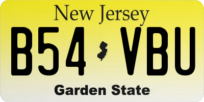 NJ license plate B54VBU