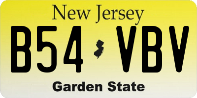 NJ license plate B54VBV