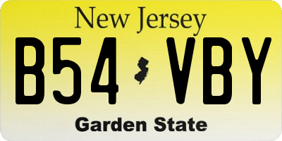 NJ license plate B54VBY