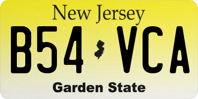 NJ license plate B54VCA
