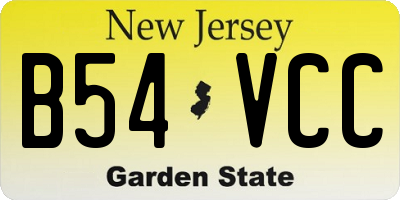 NJ license plate B54VCC