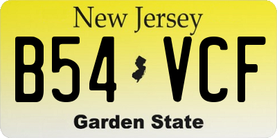 NJ license plate B54VCF