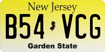 NJ license plate B54VCG