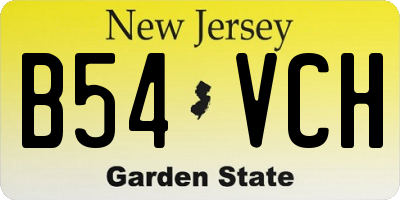 NJ license plate B54VCH