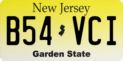 NJ license plate B54VCI