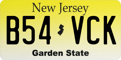 NJ license plate B54VCK