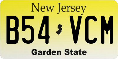 NJ license plate B54VCM