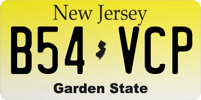 NJ license plate B54VCP