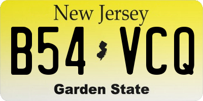 NJ license plate B54VCQ