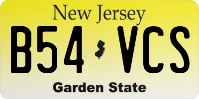 NJ license plate B54VCS