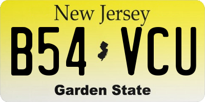NJ license plate B54VCU
