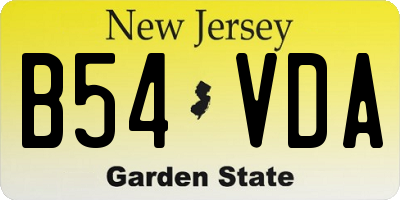 NJ license plate B54VDA