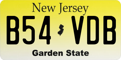 NJ license plate B54VDB