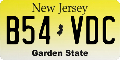 NJ license plate B54VDC
