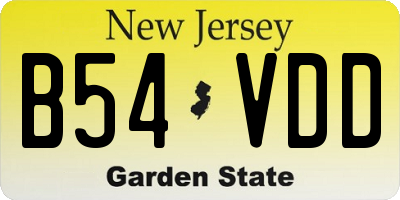 NJ license plate B54VDD